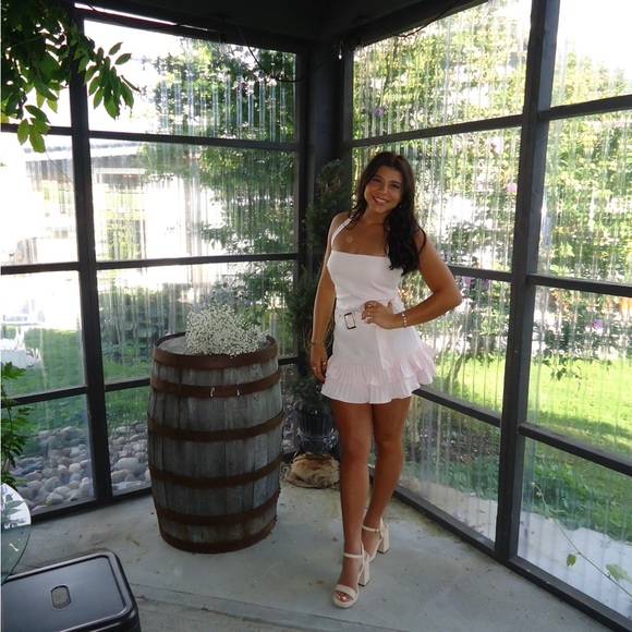 Pink Ruffle Mini Dress- WORN ONCE! - Picture 3 of 5